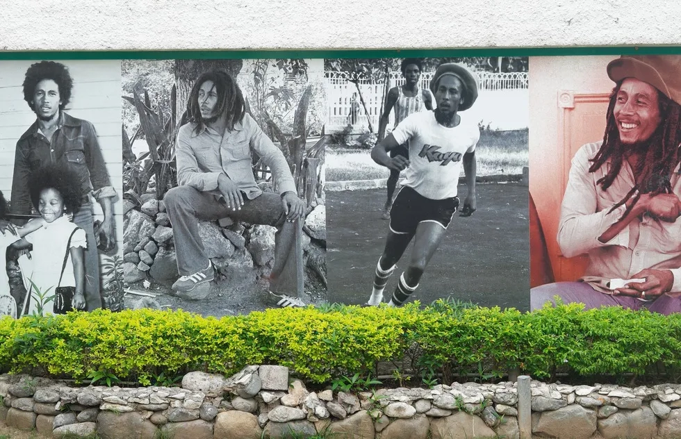 Murals at the Bob Marley Museum in Kingston, Jamaica
