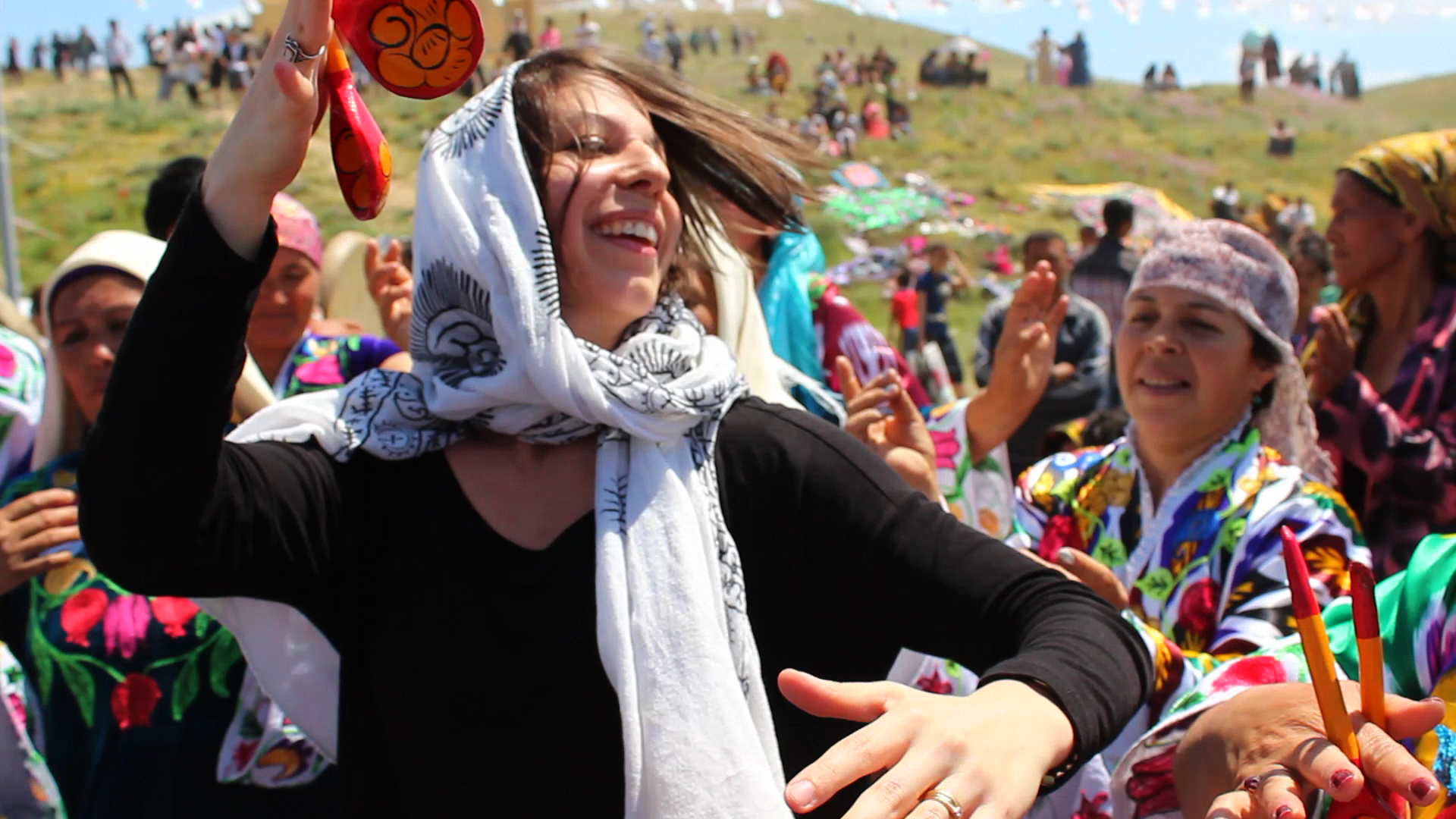 Mickela Mallozzi at the Asrlar Sadosi Festival in Navoi Uzbekistan