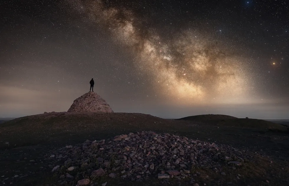 Milky Way over Dunkery Beacon at Exmoor National Park in England