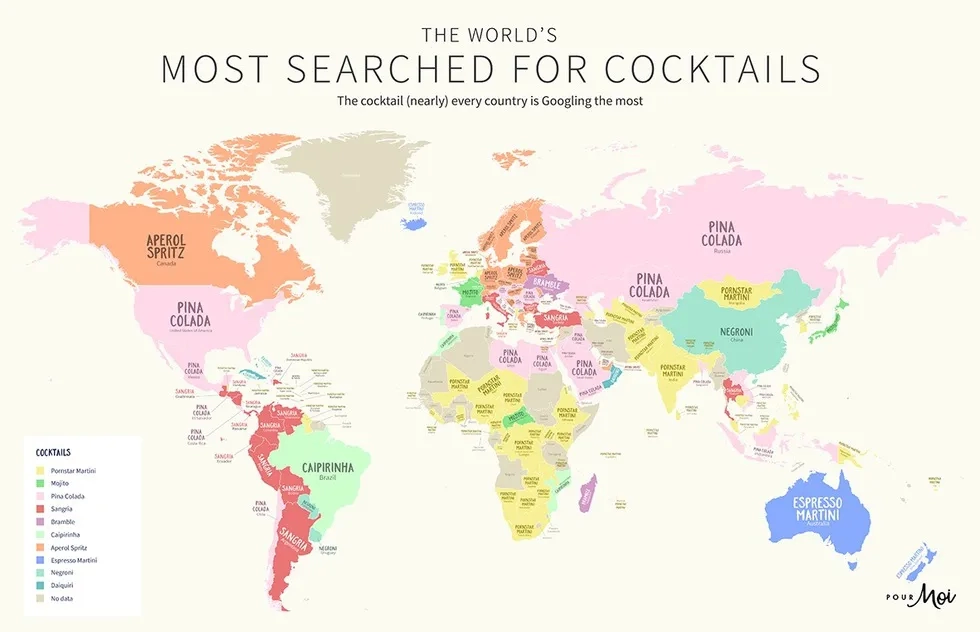 World Map, Cocktails