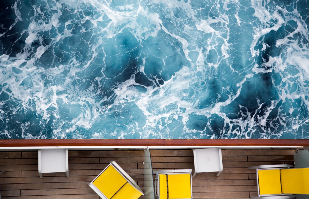 View of ocean from a cruise balcony