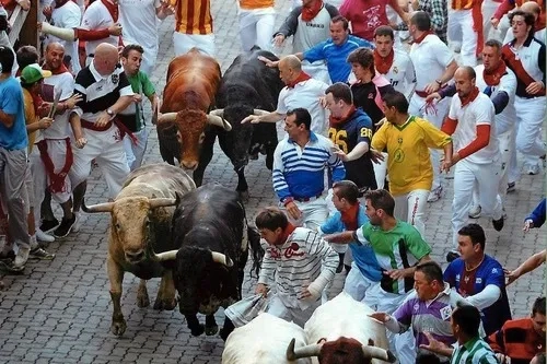 Peter Milligan running with the bulls