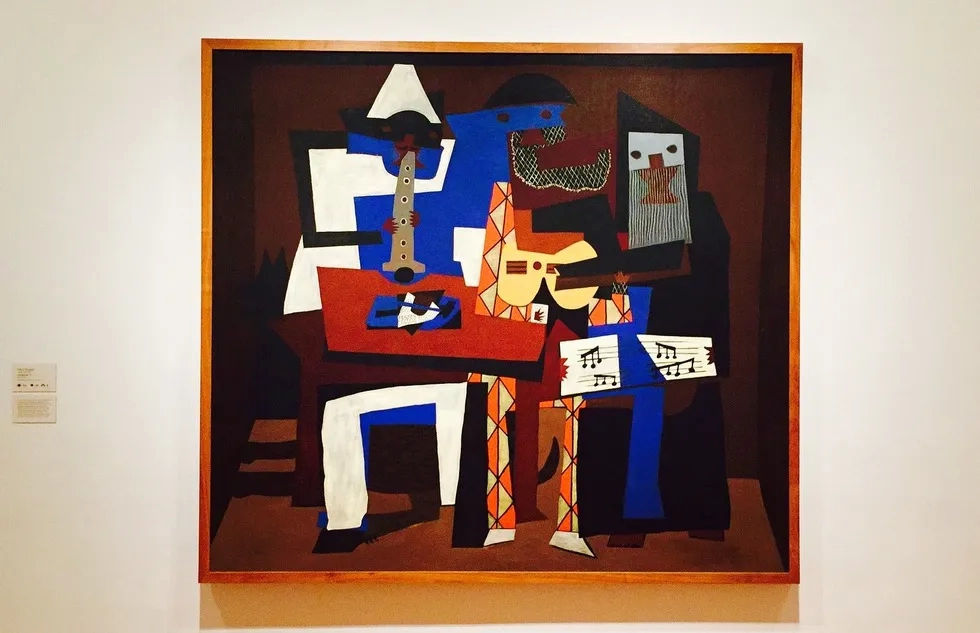 Pablo Picasso's "Three Musicians" on display at the Museum of Modern Art in New York City