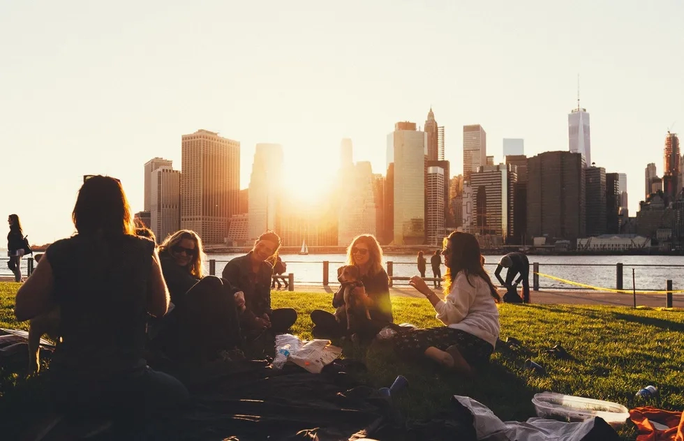 Picnicking at Brooklyn Bridge Park in New York