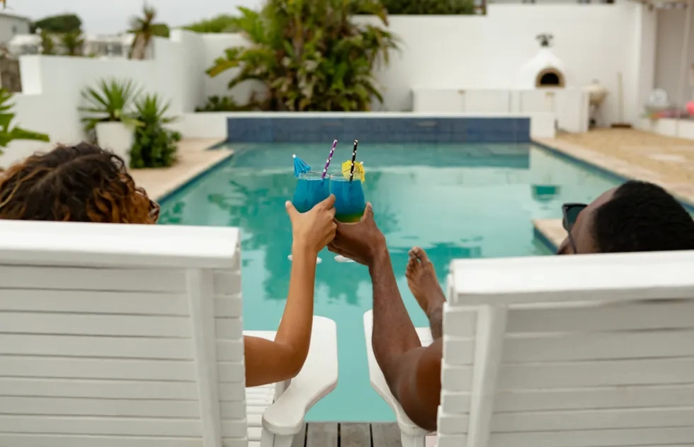 Lounging by the pool