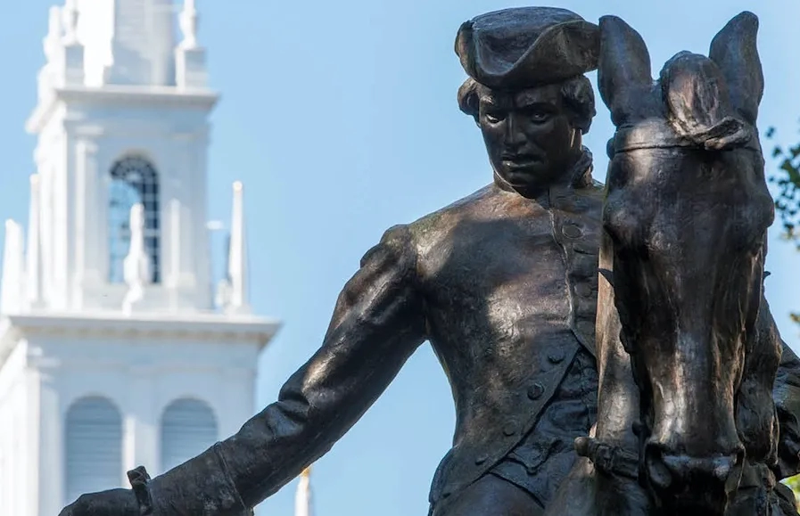 Paul Revere statue on the Freedom Trail in Boston