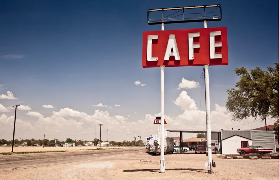 Roadside cafe sign