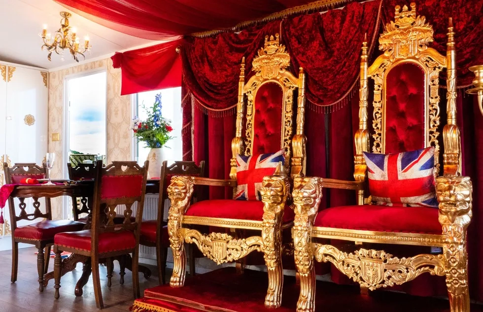 Thrones in the Royal Caravan at Parkdean Resorts in Cayton Bay, U.K.