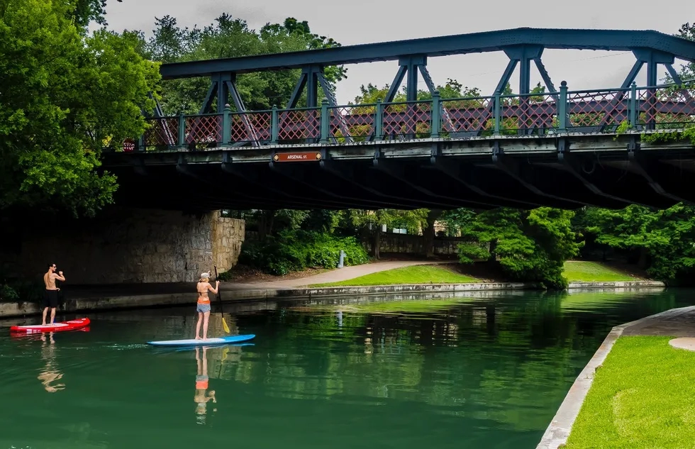 Standup paddleboarding on the San Antonio River