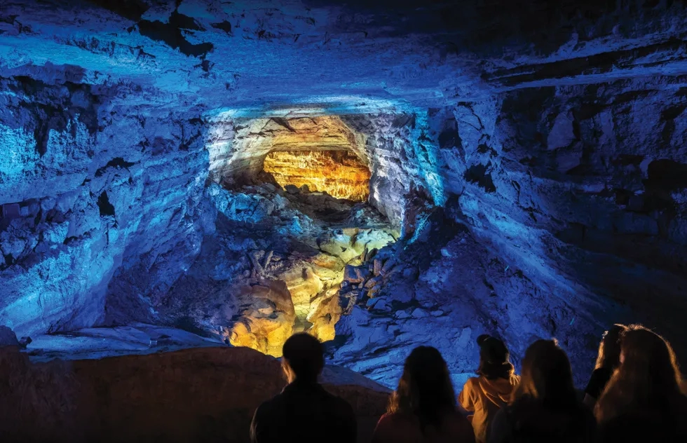 Sound and light show on the Hidden Wonders tour at Natural Bridge Caverns near San Antonio