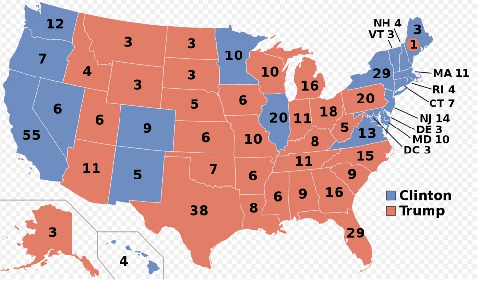 Electoral College Map for the 2016 U.S. Presidential Election