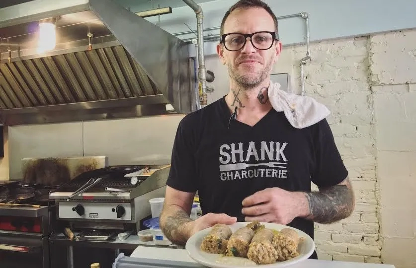 Cook holding plate, Shank Charcuterie, New Orleans