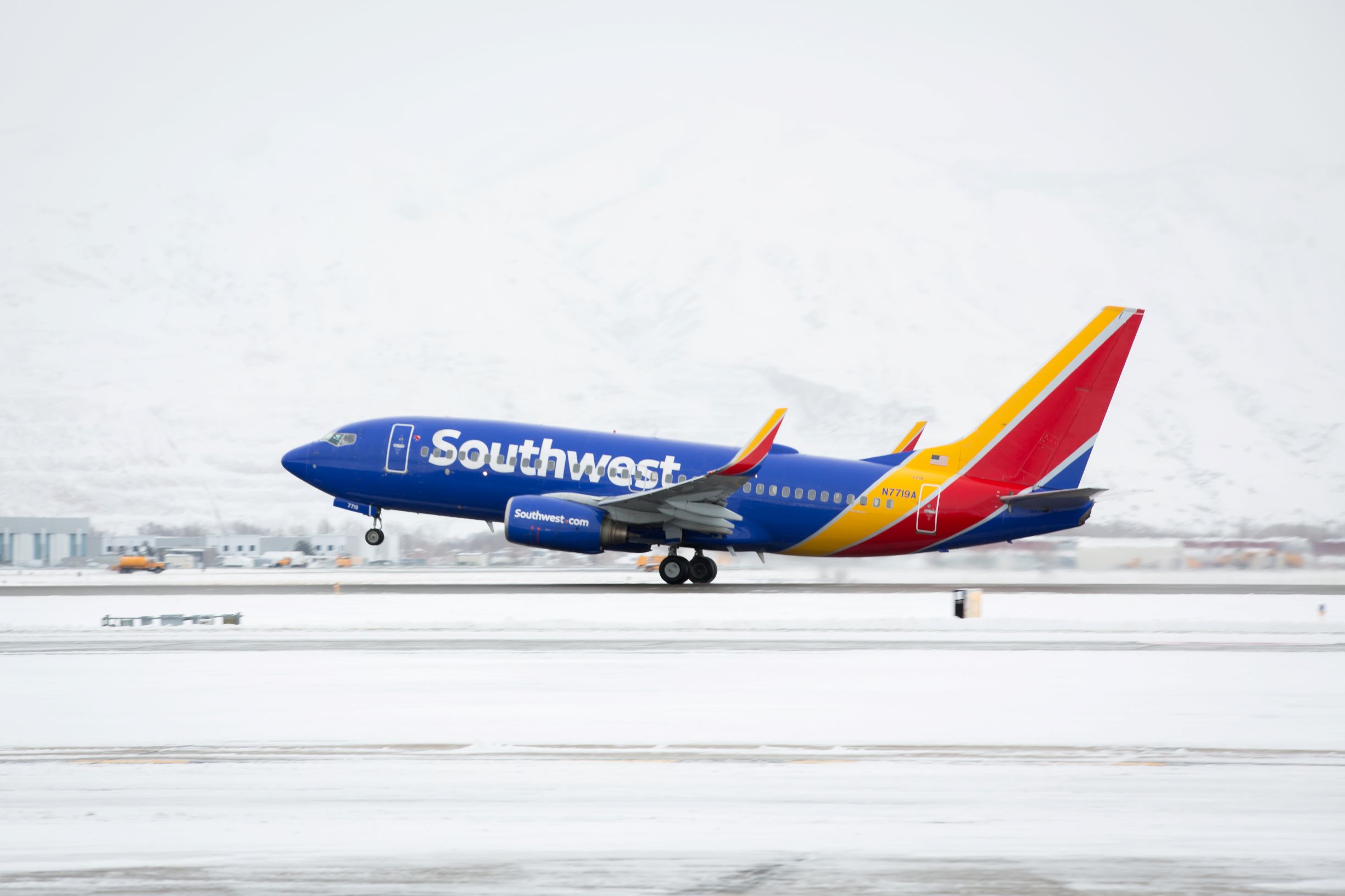 Southwest Airlines plane winter