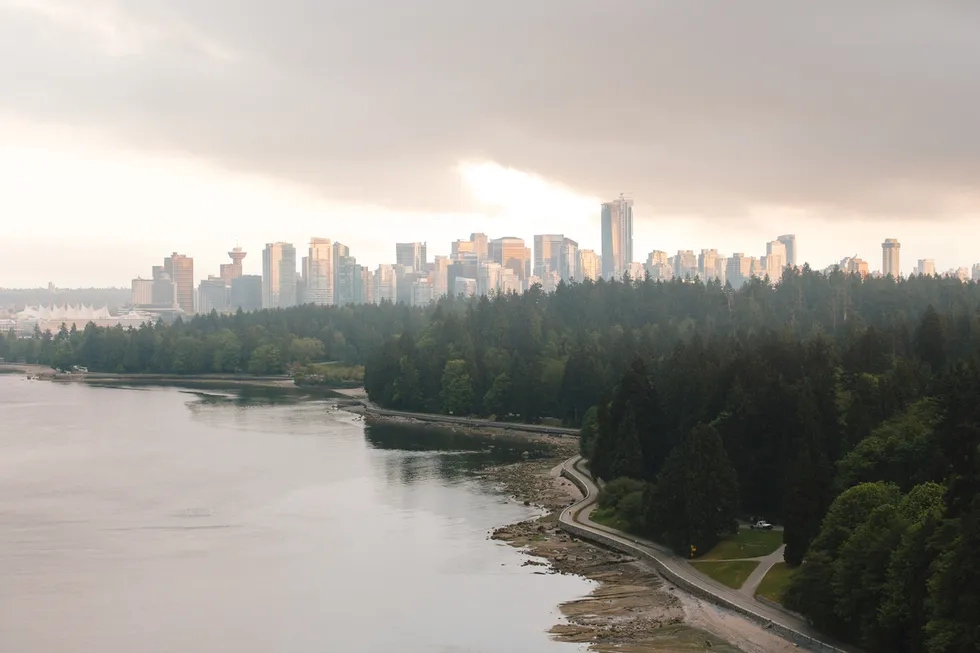 Stanley Park with Vancouver CBD in background