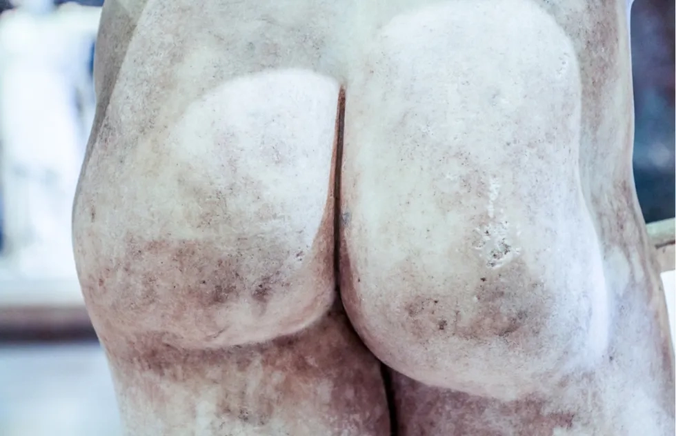 Butt of a naked statue