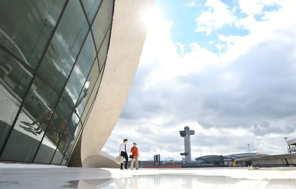 TWA Hotel exterior, JFK Airport, New York