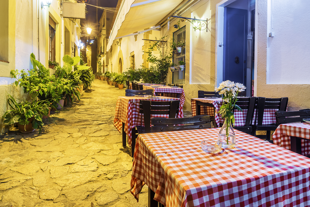 Tossa de Mar, restaurant, Costa Brava, Spain
