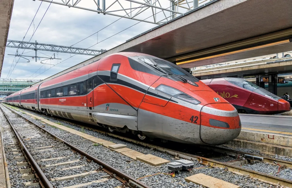 High-speed Trenitalia train in Rome