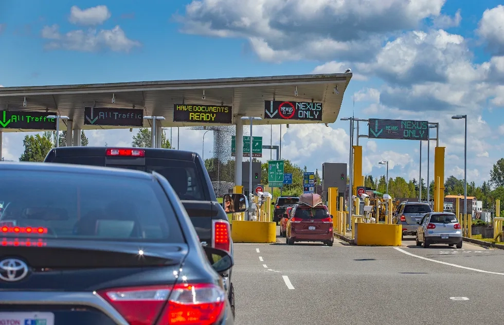 Peace Arch Border Crossing connecting British Columbia and Washington State