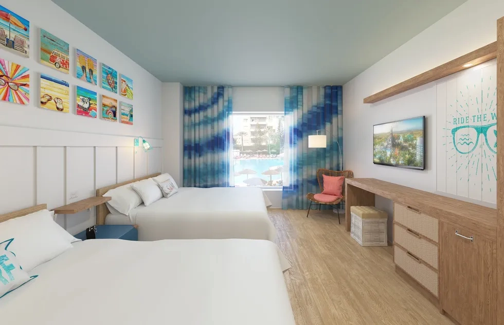 Surfside Inn guest room (rendering), Universal Orlando resort