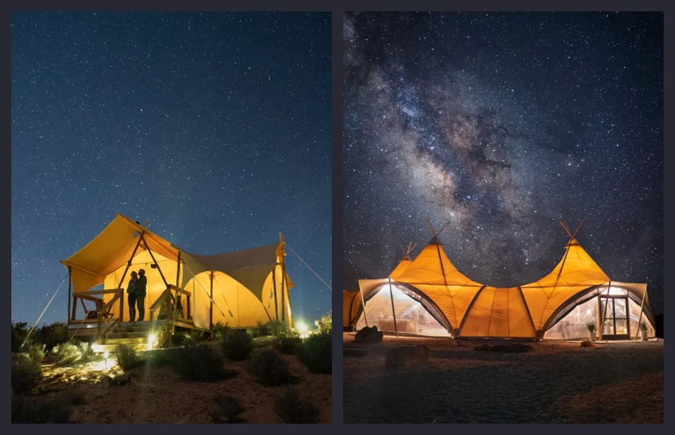 Stargazing at Under Canvas Lake Powell-Grand Staircase resort in Utah