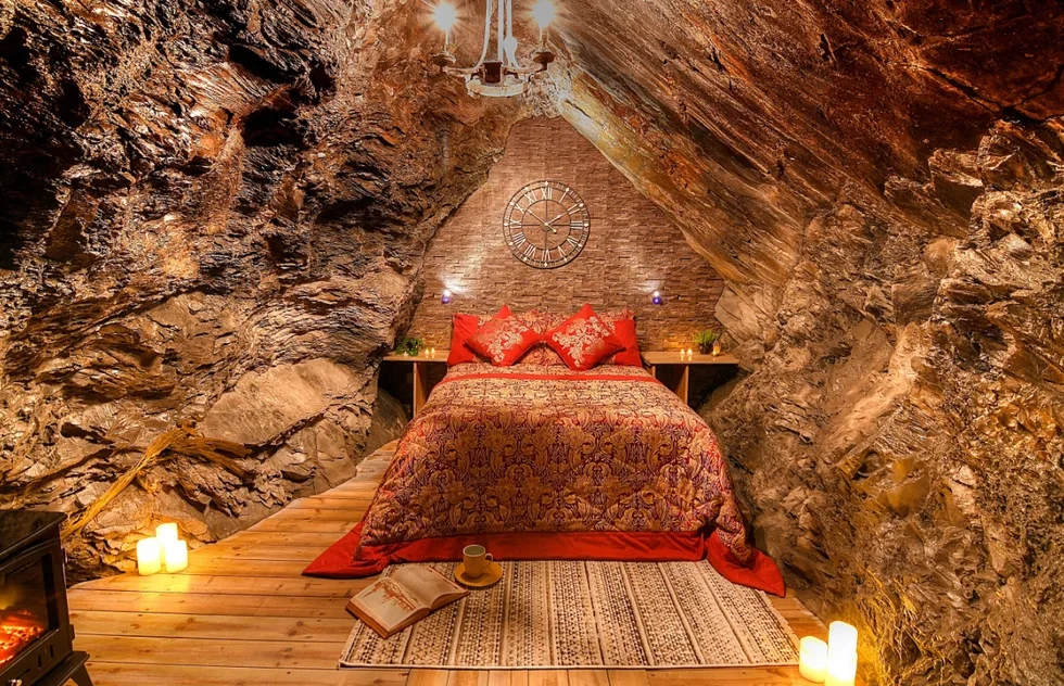 Deep Sleep underground lodging at Go Below Underground Adventures in Wales