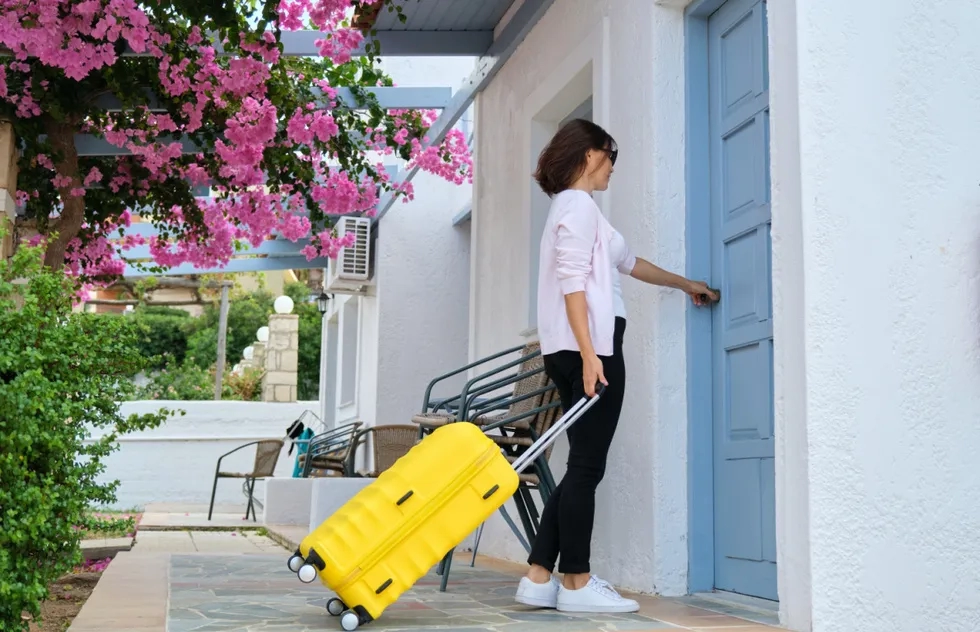 Arriving at a vacation rental home
