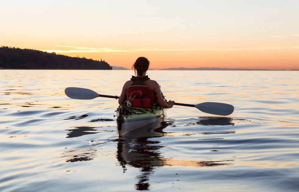 Kayaking near Vancouver, British Columbia