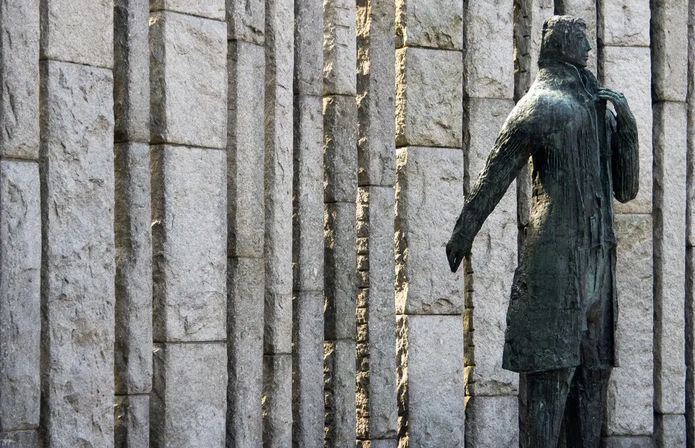 Statue of Irish rebel Wolfe Tone in St. Stephen's Green in Dublin