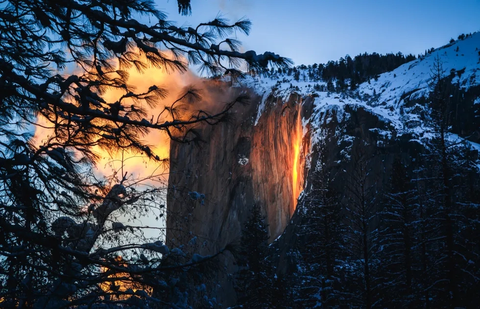 Firefall at Horsetail Fall in California's Yosemite National Park