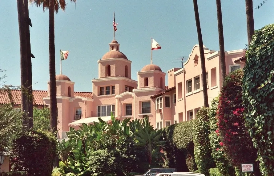 The Beverly Hills Hotel facade, 1989