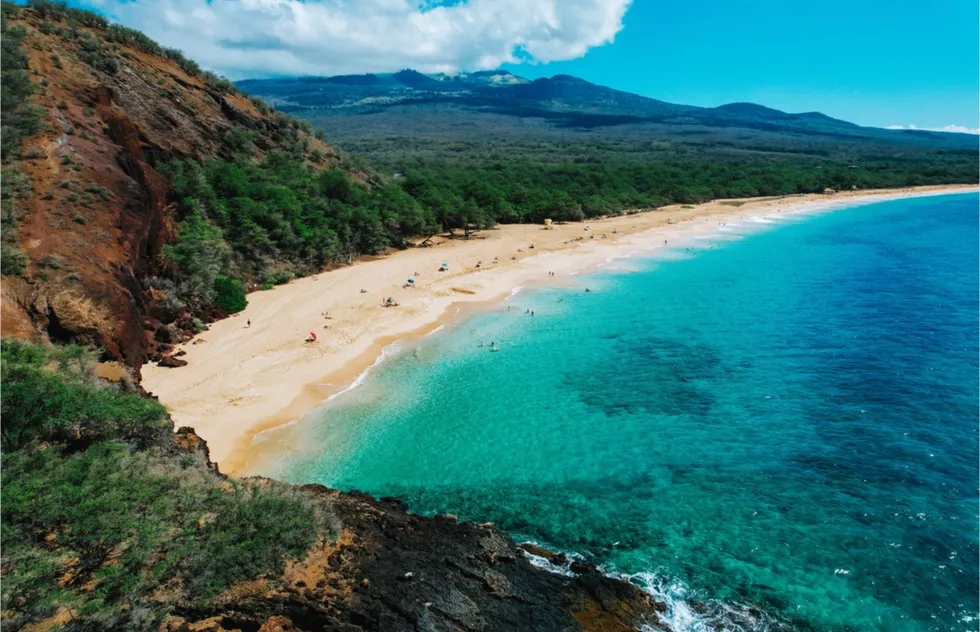 Big Beach, Maui, Hawaii, USA, aerial