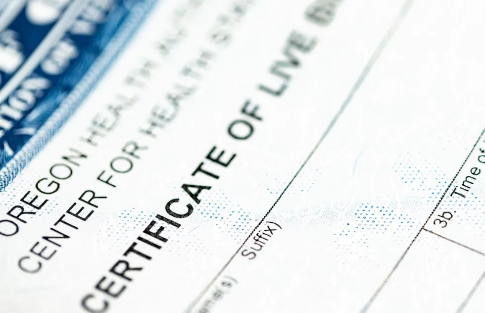Certificate of live birth (birth certificate)