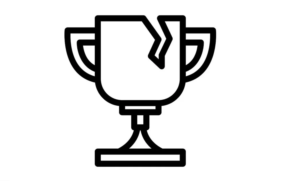 Cracked trophy icon (illustration)