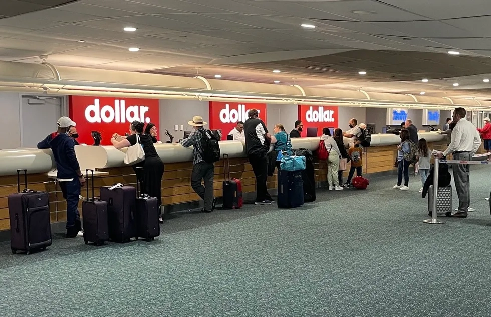 Dollar rental car desk, Orlando International Airport