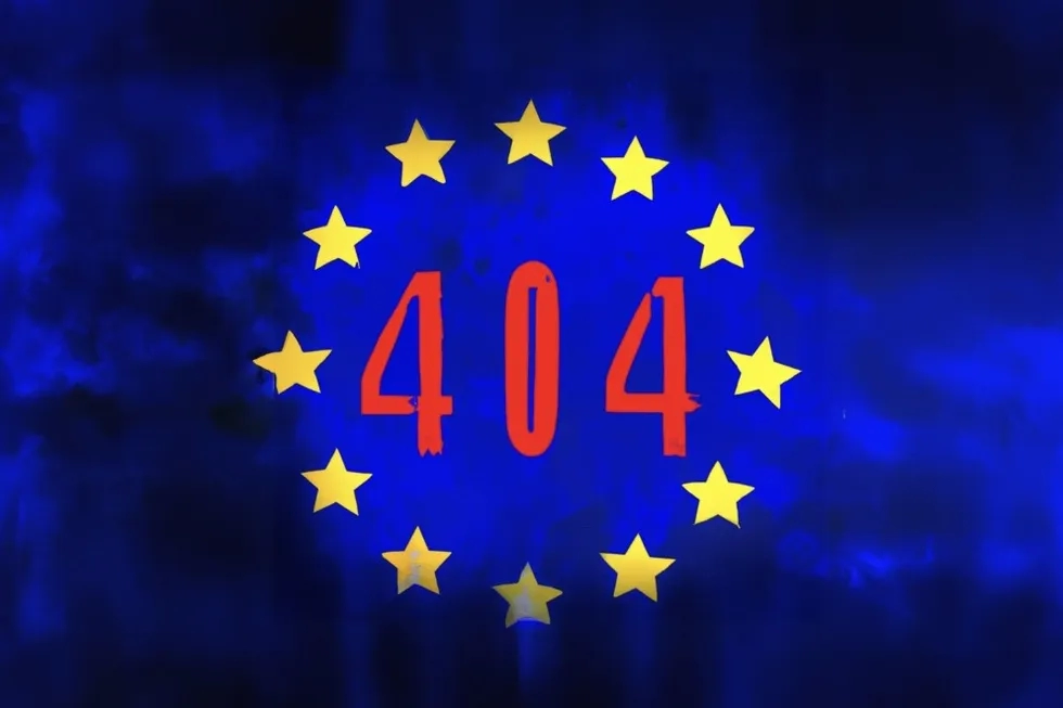 European Union logo with a 404 (illustration)