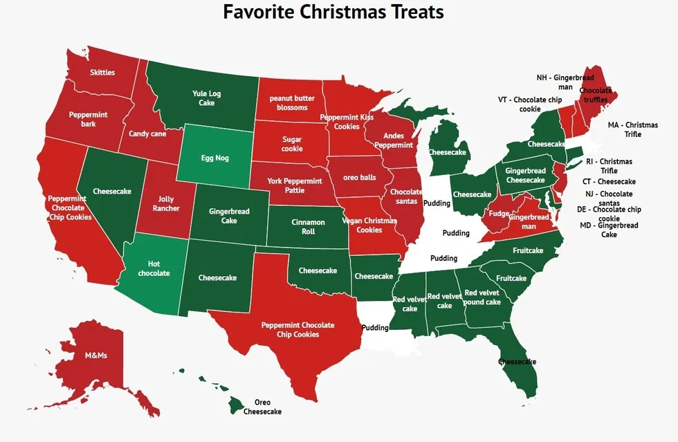 Christmas Treats, US Map, ZIppia