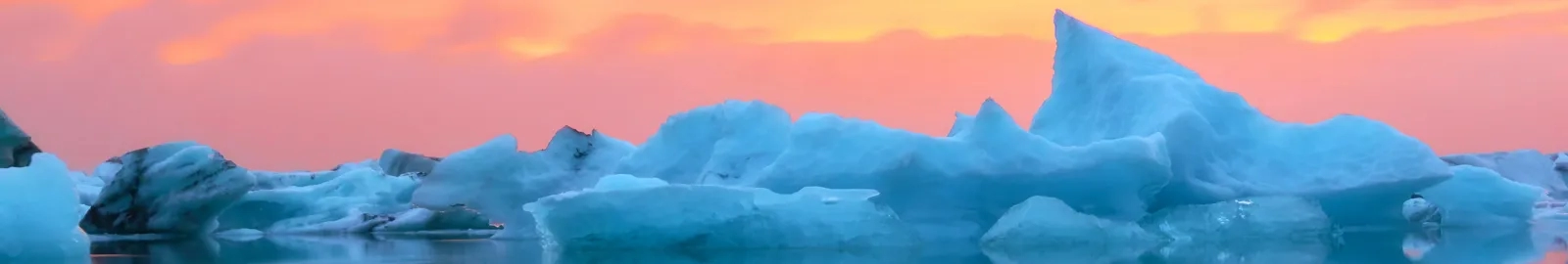 A glacier and lake in Iceland