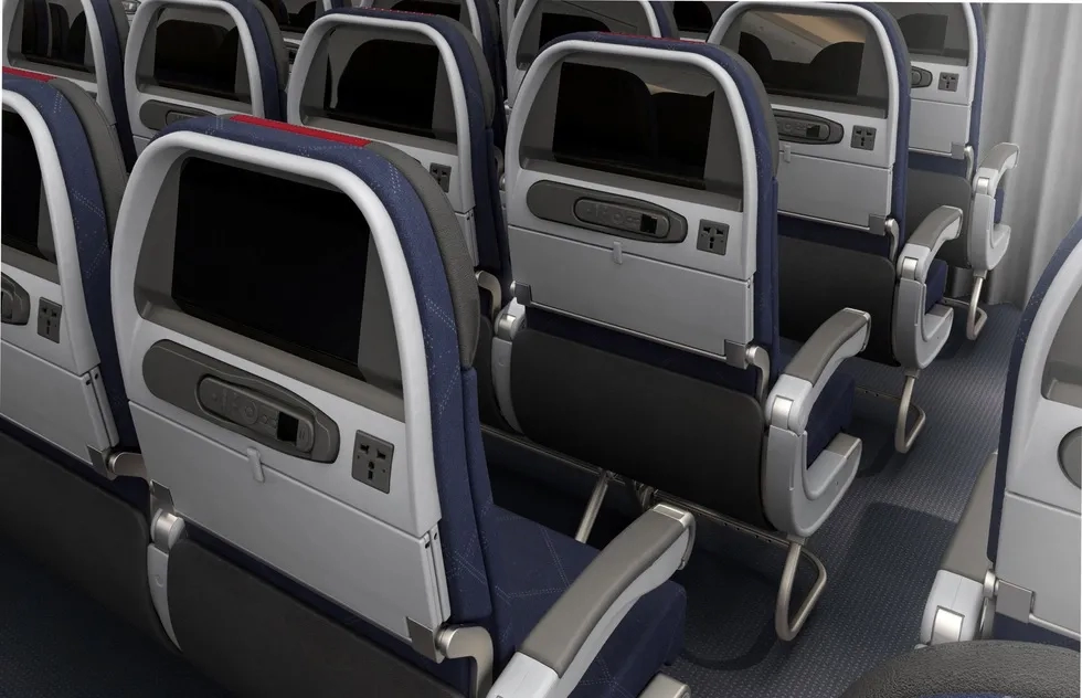 American Airlines 777-300ER seats, seat-back TV