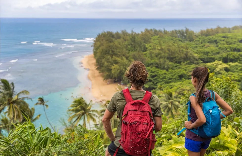 hiker couple, Kalalau trail ,