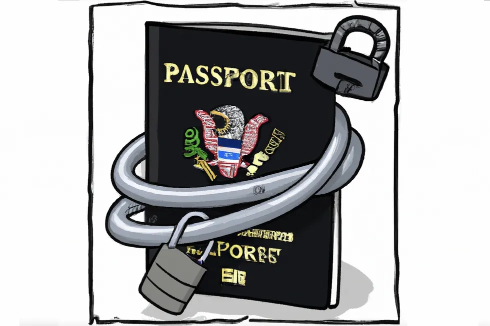 locked passport illustration