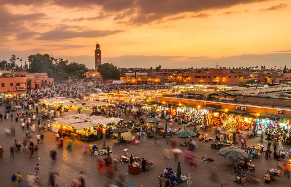 Jemaa el Fna square, Marrakech, Morocoo, evening