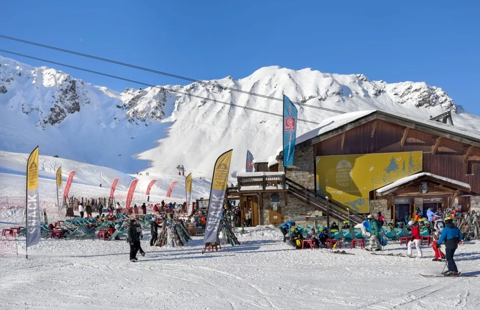 restaurant on ski slopes of Meribel, France