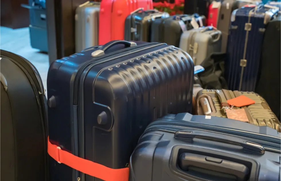 much luggage grouped together
