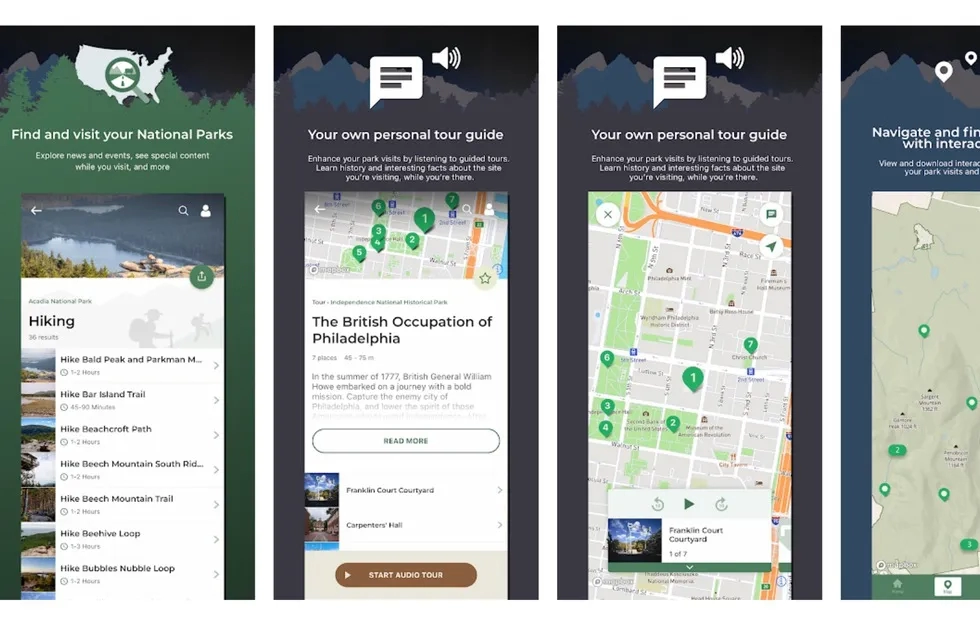 National Parks app screen shots