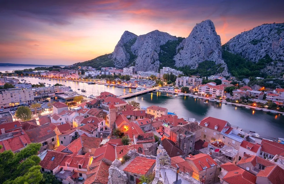 Omis, Dalmatia, Croatia, at sunset