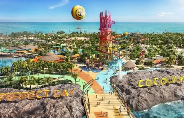 Rendering aerial of Perfect Day at CocoCay, Royal Caribbean's private island