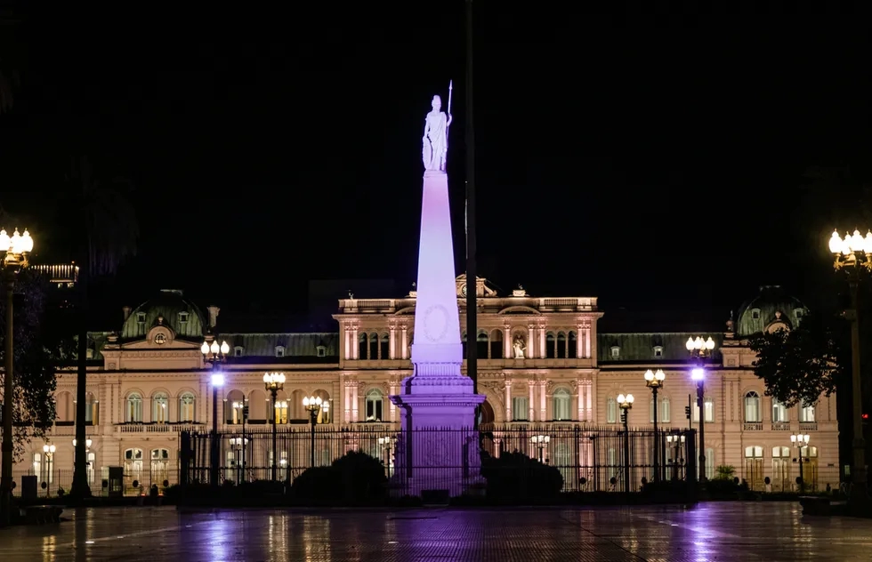 night in Plaza de Mayo, Buenos Aires