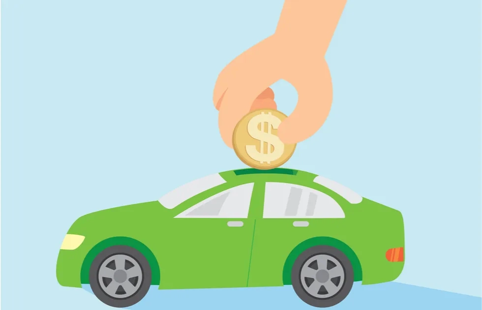 rental car as piggy bank (illustration)