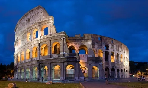 Colosseum, Rome, at dusk